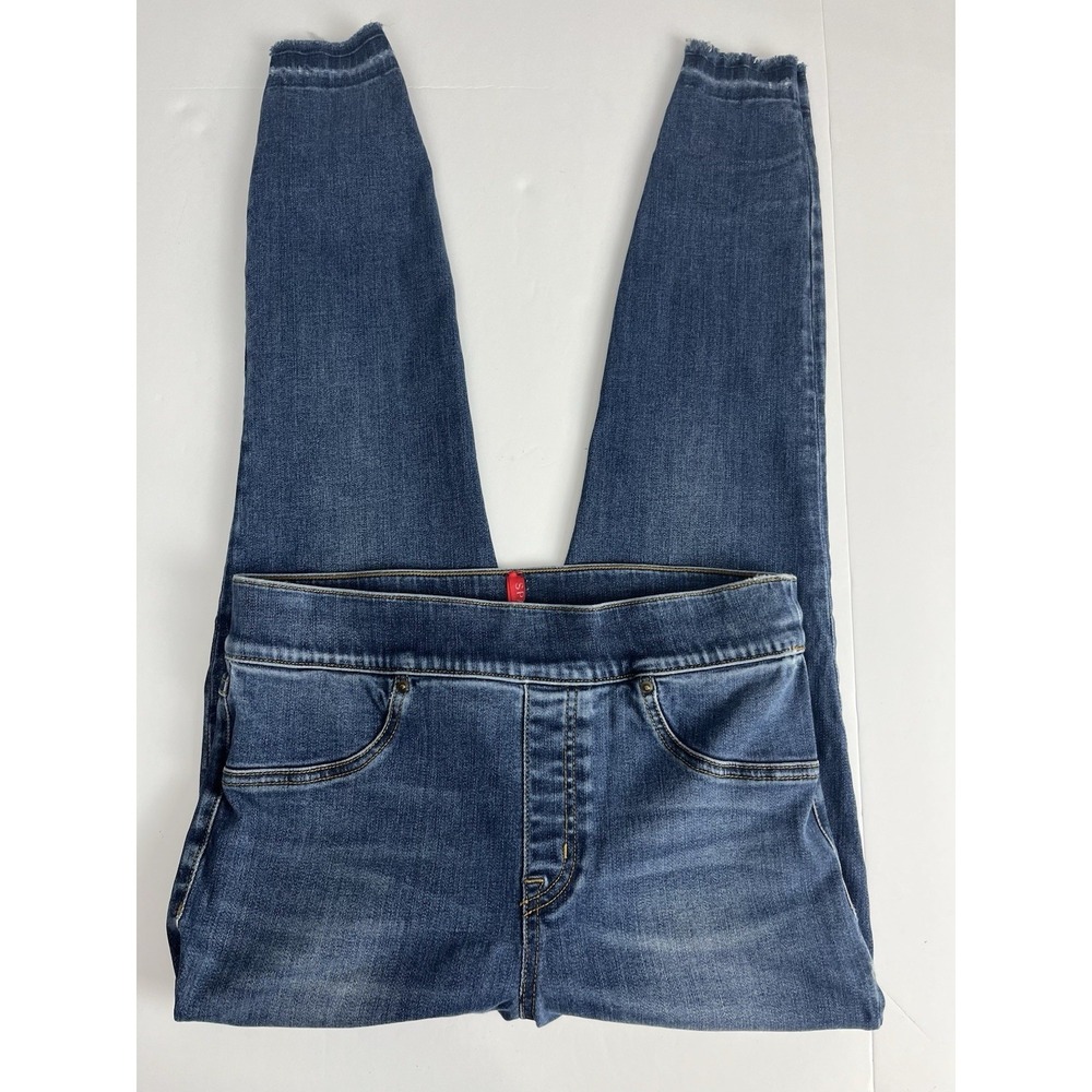 Spanx Distressed Ankle Skinny Jeans Pull-On Slimming Shaping Sz M
